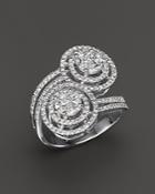 Diamond Oval Statement Ring In 14k White Gold, 1.30 Ct. T.w.