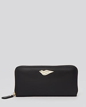 Diane Von Furstenberg Wallet - Lips Zip Around Leather
