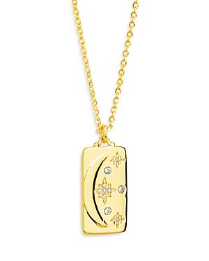 Sterling Forever Cubic Zirconia Polaris Dog Tag Necklace, 18