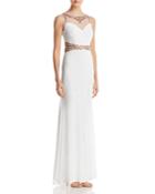 Decode 1.8 Beaded Illusion Column Gown
