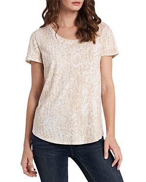 Vince Camuto Tonal Python Scoop Neck Top