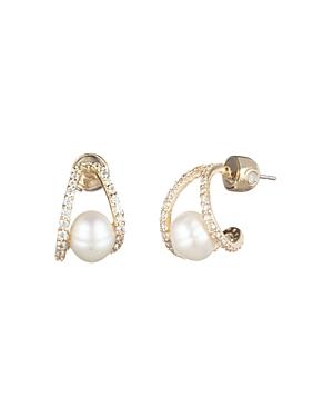 Carolee Cultured Freshwater Pearl Huggie Earrings