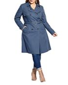 City Chic Plus Double-breasted Trench Coat