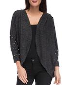 B Collection By Bobeau Zoey Faux-pearl-trim Open Cardigan