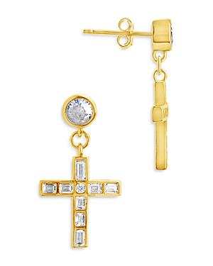Sterling Forever Magdolina Cross Drop Earrings