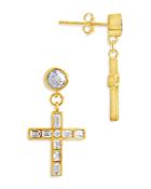 Sterling Forever Magdolina Cross Drop Earrings