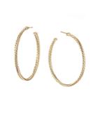 David Yurman 18k Yellow Gold Large Cable Spiral Hoop Earrings