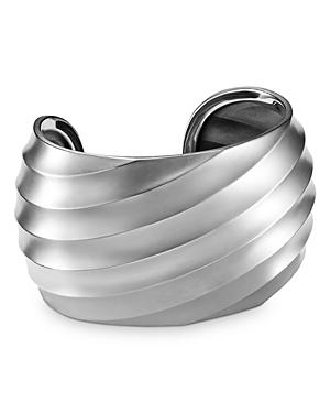 David Yurman Sterling Silver Cable Edge Wide Cuff Bracelet