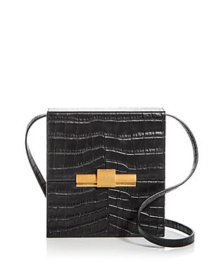 Bottega Veneta Daisey Croc Embossed Leather Crossbody
