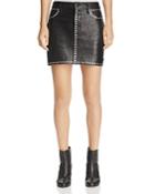 Frame Studded Leather Mini Skirt