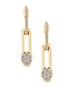 Hulchi Belluni 18k Yellow Gold Diamond Tresore Single Linear Earrings