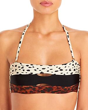 Pq Swim Cutout Colorblock Bandeau Bikini Top
