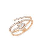 Bloomingdale's Diamond Heart Bypass Ring In 14k Rose Gold, 0.40 Ct. T.w. - 100% Exclusive