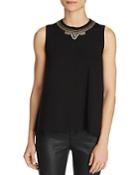 Three Dots Embellished Neck Top