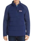 Vineyard Vines Performance Mixed-media Quilted Fleece Pullover Sweater