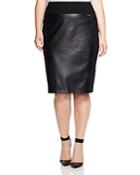 Calvin Klein Plus Faux Leather-paneled Skirt