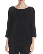 Eileen Fisher Boat Neck Metallic Ribbed Sweater