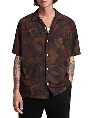 Allsaints Wailea Hawaiian Floral Print Relaxed Fit Button Down Camp Shirt