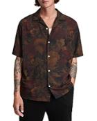 Allsaints Wailea Hawaiian Floral Print Relaxed Fit Button Down Camp Shirt