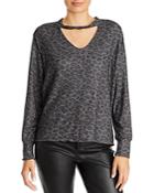 Lna Twist-neck Leopard-print Sweatshirt