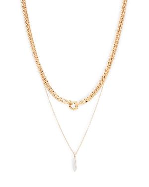 Aqua Imitation Pearl Double Chain Layered Pendant Necklace, 16-18 - 100% Exclusive