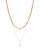Aqua Imitation Pearl Double Chain Layered Pendant Necklace, 16-18 - 100% Exclusive