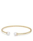 David Yurman Solari Pearl Bracelet With Cultured Akoya Pearls & Diamonds In 18k Gold