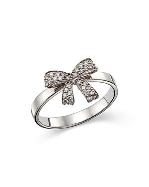 Hueb 18k White Gold Diamond Bow Ring