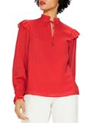 Ted Baker Ruffled Satin Stripe Blouse