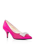 Caparros E-bow Embellished Satin Pointed Toe Pumps