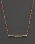Diamond Mini Bar Necklace In 14k Rose Gold, .10 Ct. .t.w.
