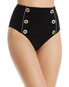 Jonathan Simkhai Luxe Textured High-waist Bikini Bottom