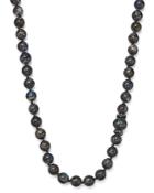 Armenta Blackened Sterling Silver Old World Midnight Beaded Labradorite, Carved Tahitian South Sea Black Pearl And Champagne Diamond Necklace, 18