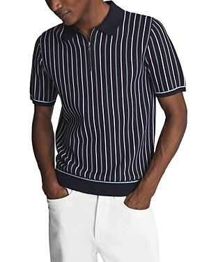 Reiss Code Quarter Zip Striped Polo