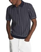 Reiss Code Quarter Zip Striped Polo