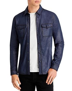 John Varvatos Izzy Slim Fit Leather Shirt Jacket