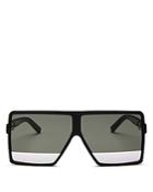 Saint Laurent Men's Flat Top Tonal Lens Square Sunglasses, 63mm