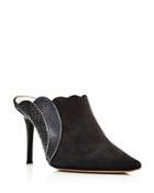 Chloe Women's Lauren Suede & Embossed Leather High-heel Mules