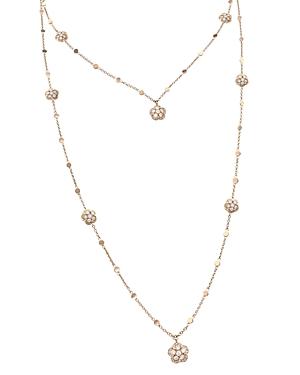 Pasquale Bruni 18k Rose Gold Figlia Dei Fiori White & Champagne Diamond Two-row Necklace, 33