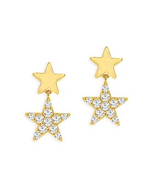 Moon & Meadow 14k Yellow Gold Diamond Star Drop Earrings