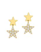 Moon & Meadow 14k Yellow Gold Diamond Star Drop Earrings