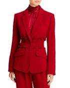 Cinq A Sept Cyndi Smocked Waist Blazer