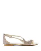 Karen Millen Glitter Asymmetrical Flat Sandals