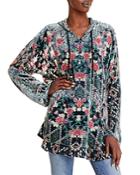 Johnny Was Marami Velvet Burnout Tunic Hoodie