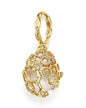 Temple St. Clair 18k Yellow Gold Beehive Rock Crystal Amulet Pendant With Diamonds