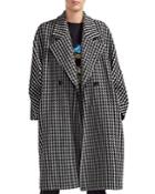 Maje Garlone Oversize Double-breasted Checked Coat