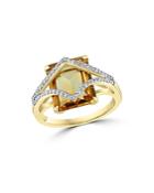 Bloomingdale's Citrine & Diamond Overlay Statement Ring In 14k Yellow Gold - 100% Exclusive