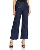 See By Chloe High-waisted Wide-leg Jeans In Royal Navy