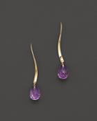 14k Yellow Gold And Amethyst Twist Drop Earrings - 100% Exclusive