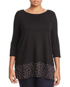 Vince Camuto Plus Mixed-media Top